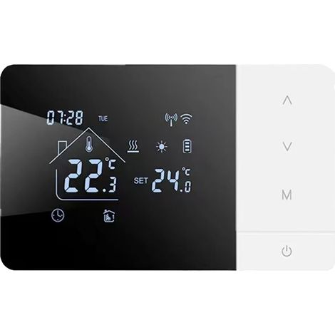 1 Thermostat WIFI Programmable 2 Fils, Fonction Hiver Été, Compatible Alexa Google Home, Pour Chaudière Gaz