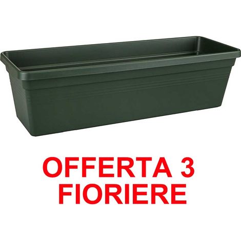 ELHO OFFERTA 3 FIORIERA GREEN BASICS TROUGH 40CM VERDE