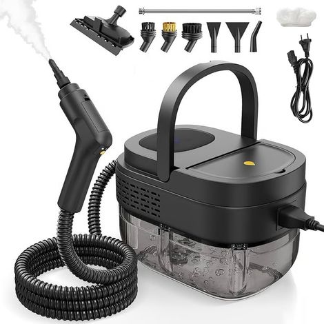 Nettoyeur vapeur haute pression 2500 W, 3 vitesses, nettoyeur vapeur multifonctionnel pour voiture, fenêtres et cuisine, réservoir d'eau de 1600 ml (1/5)
