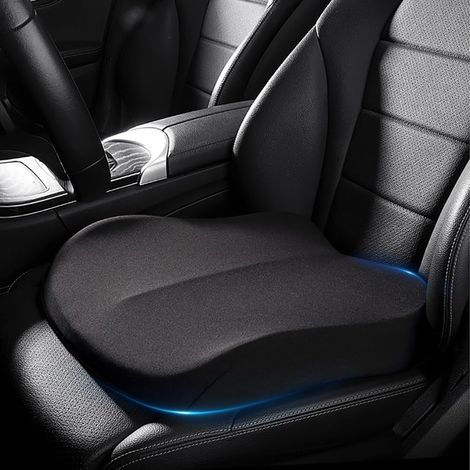 Cuscino per auto per conducente, cuscino ortopedico per sedile rialzato per adulti, cuscino portatile in memory foam per auto, cuscino ergonomico per coccige per sedia, ufficio, poltrona, nero