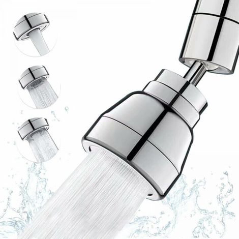 1PC 3 Modes Spray Kitchen Faucet Spout, 360 Degree Kitchen Sink Sprayer, Silver, Kitchen Aerator, for Bathroom Sink (1/3)