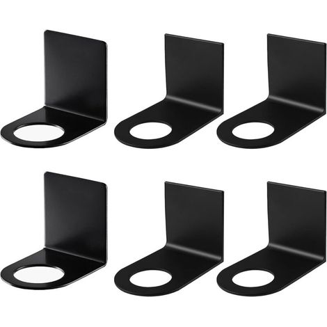 Set di 6 supporti da parete per pompa manuale, gancio dispenser, porta flaconi autoadesivo da parete, porta shampoo in acciaio inossidabile per cucina e bagno (1/4)