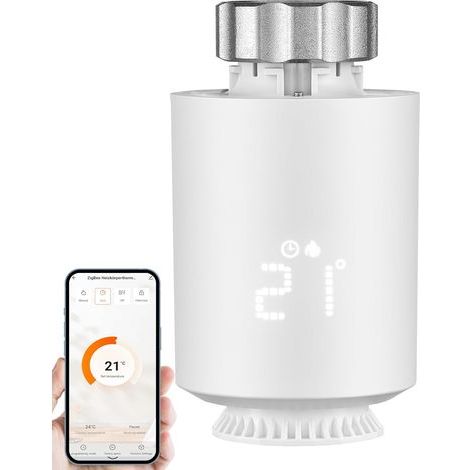 Smarter Heizkörperthermostat WiFi - Intelligentes Thermostatventil mit App Steuerung - Kompatibel mit Alexa & Google Home - Programmierbar für Radiator - Energieeffizienz & Komfort