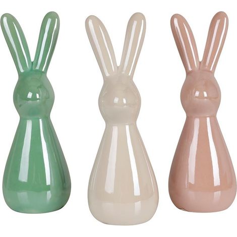 Keramik Osterhase Figur Innendekoration Haushalt Regal Tisch Ostern Fensterbrett (1/2)