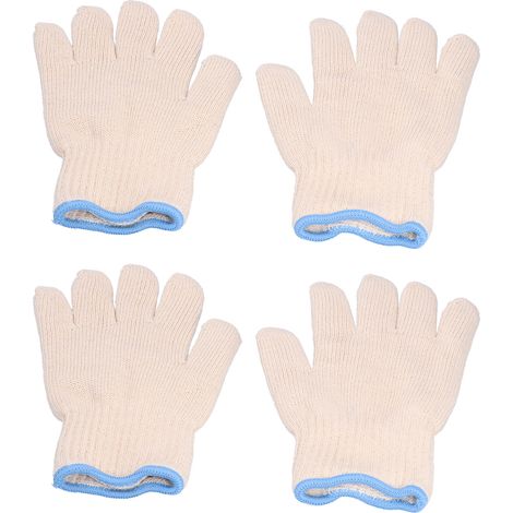 2 paires de gants thermiques isolants résistants à la chaleur jusqu'à 300 °C, antidérapants et anti-brûlures, pour barbecue et four. (1/5)