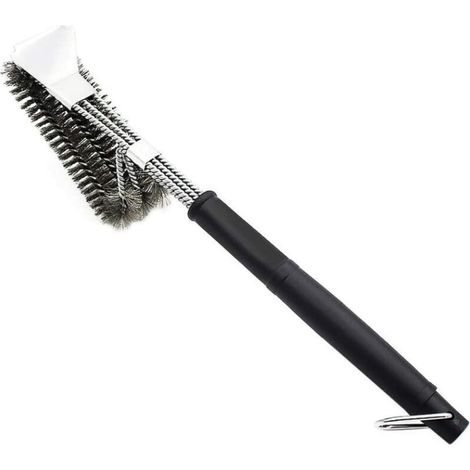 Brosse à Barbecue avec spatule en Acier Inoxydable 304 et poignée Longue - Idéal pour Barbecue à Charbon ou électrique