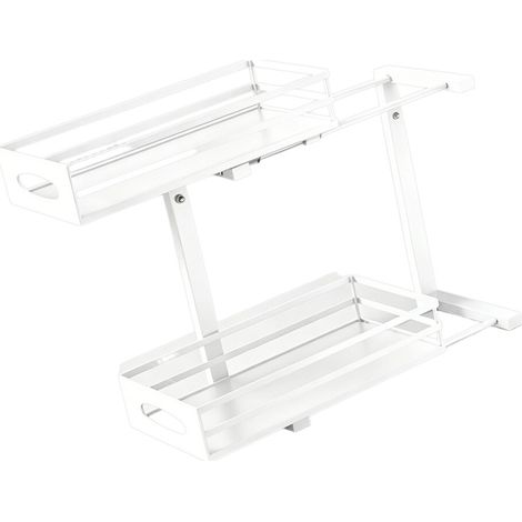 Estantería de cocina de doble sección personalizable - Blanca