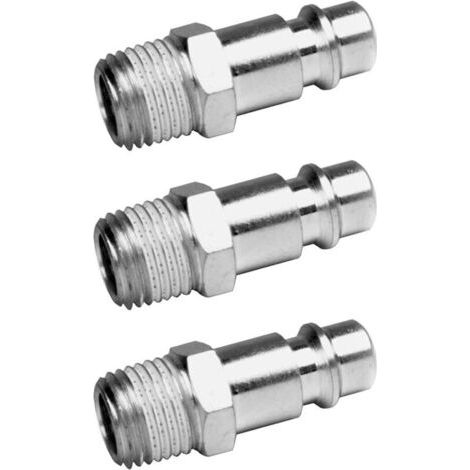 royaluxe-Raccord rapide mâle 1/4 conique téfloné pour air comprimé et raccord de tuyau compresseur, kit de 3 piècesc