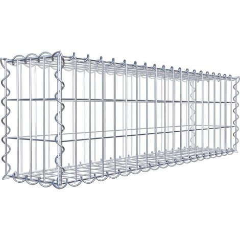 Gabion 100 cm x 30 cm x 20 cm – Mailles 5 x 10 cm – Construction en fil de fer galvanisé – Résistance à la corrosion – Montage rapide avec spirales – Gabiondeco