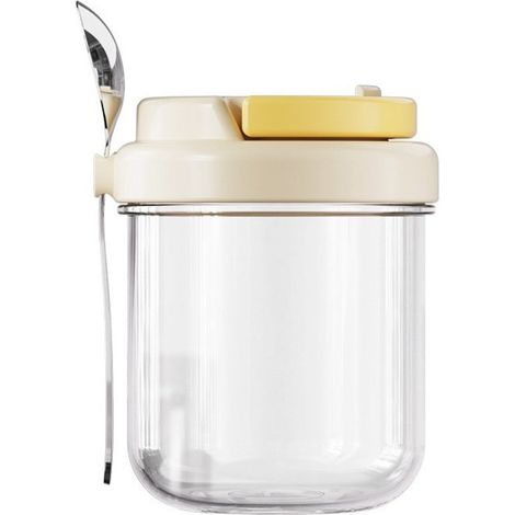 Contenitore per yogurt con coperchio, 430 ml, tazza per la colazione ermetica e a prova di perdite con cucchiaio incluso. Tazza per la colazione con coperchio e cucchiaio. Per mu (1/5)