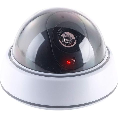Attrappe einer Kamera – 1 Stück – Kunststoff – Blinkende rote LED – Abschreckungsmittel für den Innen- und Außenbereich – 12,6 x 9 cm (1/4)