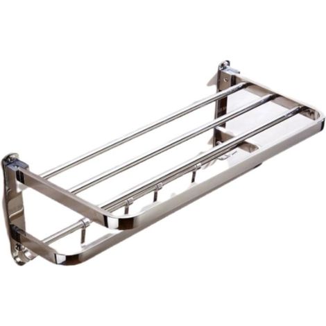Porte-serviettes pliable - 40cm, Porte-serviettes en acier inoxydable, Porte-serviettes pour salle de bain, Suspension de matériel de salle de bain d'hôtel (1/5)