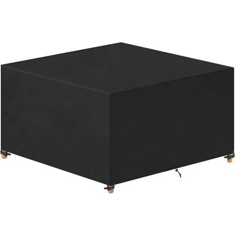 Housse de protection pour meubles jardin Oxford 420D imperméable coupe vent UV 90 x 90 x 90 cm 90 cm Tissu Noir (1/4)