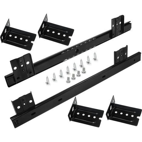 Drawer Slides 350mm Drawer Runner Ball Slide for Keyboard Sliding Tray (1 Pair) Black