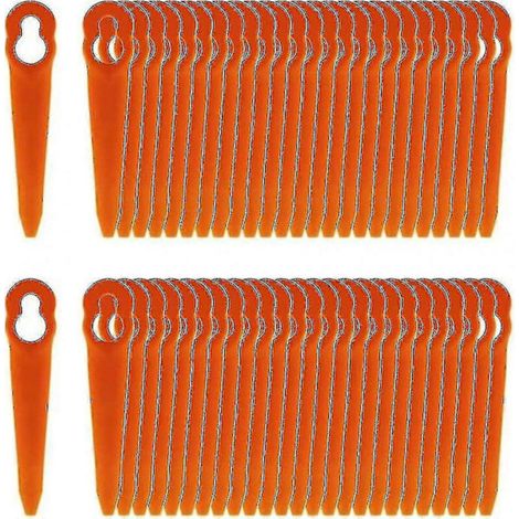 100 lames compatibles Stihl Polycut 2-2 et 3-2, lames de tondeuse à gazon L90 à corps large en plastique ABS, lames colorées (1/2)