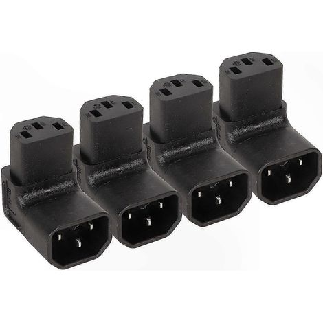 Lot de 4 adaptateurs C14 vers C13, connecteurs IEC320 robustes pour serveurs, onduleurs, PDU et matériel informatique. (1/5)