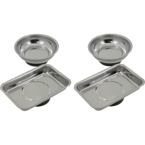 Set de bacs magnétiques RS40 – 4 pièces – Rangement pour petites pièces métalliques – Force portante 650g/cm² – Bol aimanté et caoutchouté – Donau Elektronik (1/3)