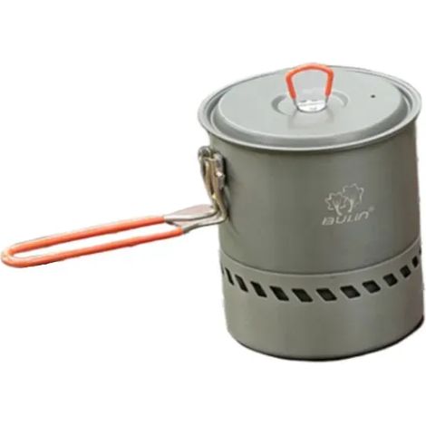 Réchaud de camping portable Bulin S2400, réchaud à gaz avec système de récupération de chaleur intégré et coupe-vent, idéal pour les pique-niques en extérieur. (1/3)