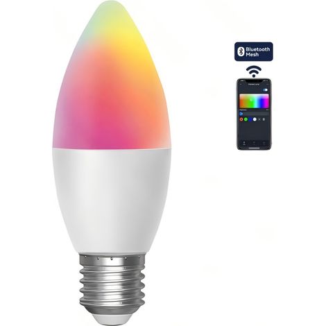 Ampoule LED intelligente Aigostar C37 E27 4,9 W RGB+CCT Bluetooth Mesh, ampoule bougie (1/2)