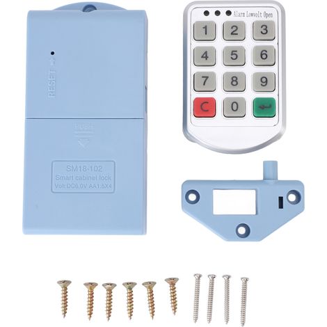 Kit de verrouillage électronique pour armoire, sans clé, avec clavier à code électronique et serrure intelligente pour tiroirs et penderie. (1/5)