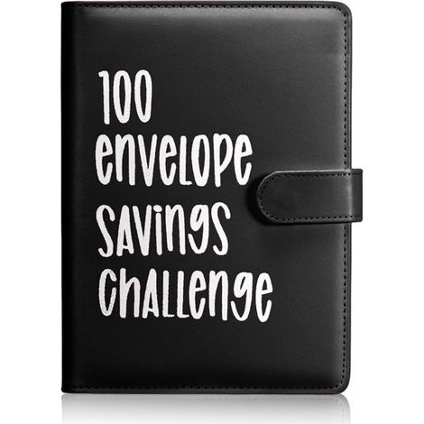 Lot de 2 dossiers d’épargne – 100 enveloppes – A6 – Gestion d’argent – Famille et étudiants – Noir (1/5)