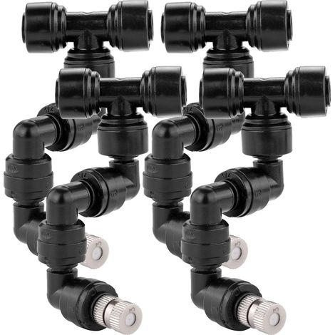 Lot de 4 Buses de brumisation, Réglage 360 degrés, Plastique et métal, Pour terrarium et jardin (1/5)