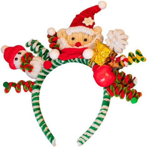BUNTHAUS PA Bandeau de Noël, bonnet de Père Noël, serre-tête, cloche, joli costume de Noël, coiffe de bonhomme de neige, coiffe lumineuse (1/4)