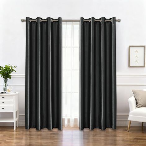 Interior Curtains Set of 2, 140 x 180 cm, Dark Grey (1/5)