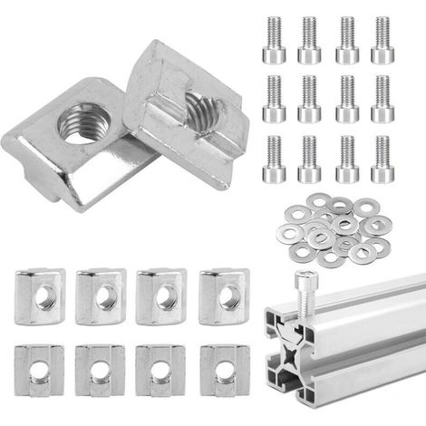 15 Stück M8 T-Nut-Muttern, Gleitmuttern, M8 Hammerkopf-Aluminiumschrauben, Standard-M8-40-Muttern für 40-mm-Aluminiumprofile – Standard-40-Nut-Profil