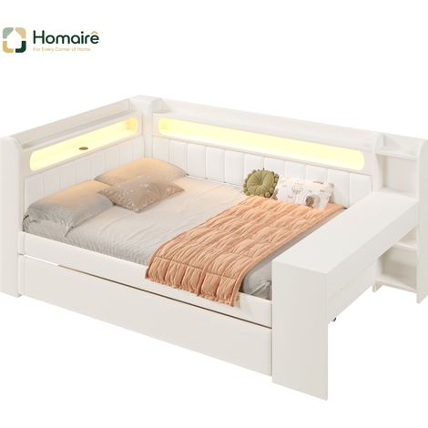 Bettgestell MDF Weiß 237 x 153.5 x 93.5 cm HOMAIRE