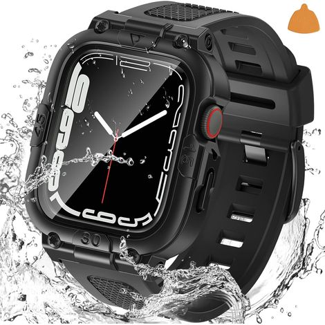 &Coque Étanche 360 ° 45mm Protecteur écran Bracelet Remplacement Sport Robuste Housses Pare-chocs Protection (1/5)