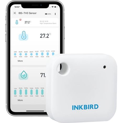 Termómetro e higrómetro, conectividad Bluetooth, monitorización de datos en tiempo real, WiFi IBS-TH3 (1/2)