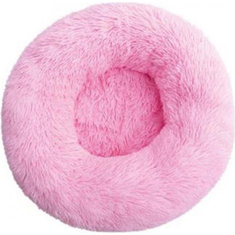 Coussin 100 cm avec housse lavable - Rose - Coussin pour chien, coussin de jeu pour enfants - Pouf rond en forme de donut, panier pour chien, coussin de jeu en fourrure douce pour chambre d'enfant (1/5)