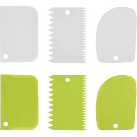 OUNONA Set mit 6 doppelseitigen Teigschabern, Küchenutensilien, flexible flache und gebogene Schaber für Küchenmaschinenschüsseln, zum Auskratzen von Küchenschüsseln und zur Brotzubereitung. (1/4)