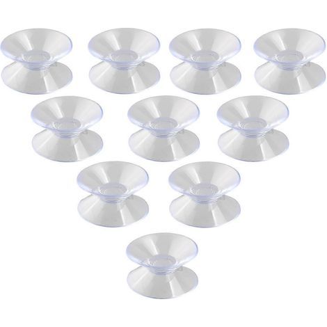 NUOLUX Lot de 10 ventouses double face de 30 mm pour verre et plastique (transparentes)-3.00X3.00X1.50CM (1/3)