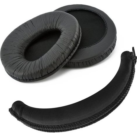 Coussinets d'oreille compatibles avec les casques Sony MDR Z600, V600, V900, V900HD et V7509 coussinets de rechange et film protecteur pour prise casque inclus noir (1 jeu). (1/5)