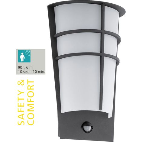 Applique Esterno Sensore Breganzo 1 Metallo Grigio Policarbonato Bianco Led (1/5)