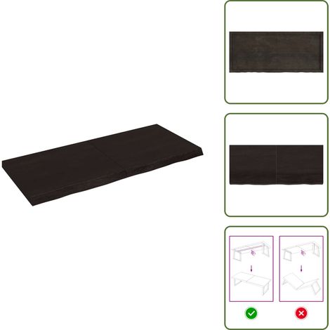 Tavolo marrone - vidaXL Piano Tavolo Marrone 140x60x(2-6) cm Rovere Massello Trattato - Tavolo in legno massello