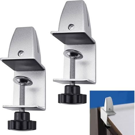 Zwei verstellbare Glasklemmen aus Aluminiumlegierung, geeignet für Acryl-Tischplatten, Trennwandhalterungen und Sichtschutzwände für 32-Zoll-Sichtschutzwände. (1/5)