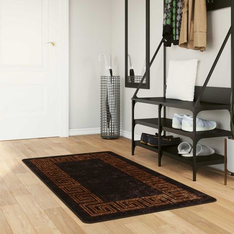 vidaXL  Rug Runner  MARSA Black 80 x 100 cm Polyester and PVC