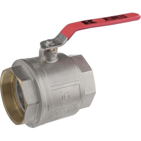 Kugelhahn BSP 2x IG 4" + Edelstahlgriff UNIVERSAL KS4FKR (1/3)