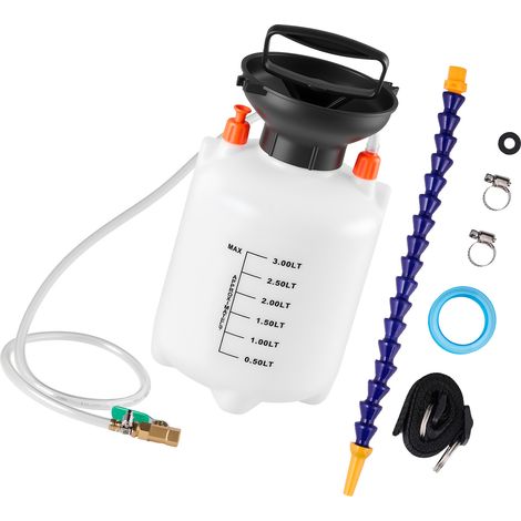 Mophorn Manuelle Getriebeölpumpe, 3 L, Ölfüller mit Schlauch und robustem HDPE-Tank, Pumpenwerkzeug mit PTFE-Band, Kfz-Ölbefüllsystem für Schaltgetriebeflüssigkeiten