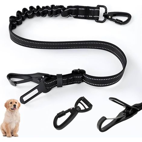 Ceinture de sécurité 3 en 1 pour chien en voiture, ceinture de sécurité noire pour chien en voiture (1/5)