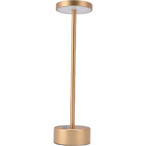 Wasserdichte LED-Tischleuchte mit USB-Anschluss, Touch-Dimmfunktion und 2 Helligkeitsstufen für Wohnzimmer, Gold (1/5)