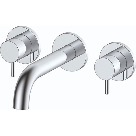 RAK Prima Tech Wall Mounted 3 Tap Hole Basin Mixer Tap - RAKPRT3010 (1/2)
