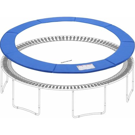 Coussin de protection de remplacement pour trampoline de 244 cm, pièce de rechange - STP8FT Bleu (1/4)