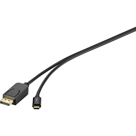 Renkforce USB-C® / DisplayPort Câble adaptateur USB-C® mâle, Fiche mâle DisplayPort 1.80 m noir RF-4 (1/3)