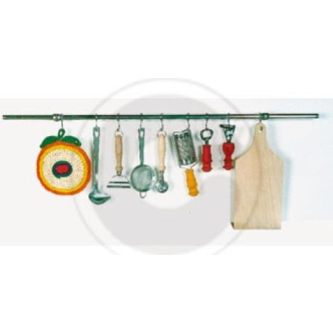kit sous-plan en acier nickelA  satinA  100 cm avec crochets de cuisine