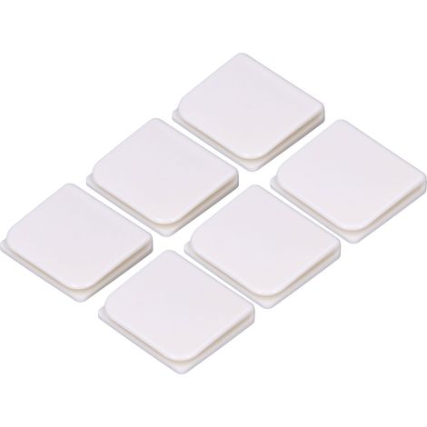 Clips pour rideaux de douche, 6 pièces/ensemble, auto-adhésifs blancs, 4.5x5cm, pour la maison, salle de bains, chambre à coucher, salon, cuisine (1/5)