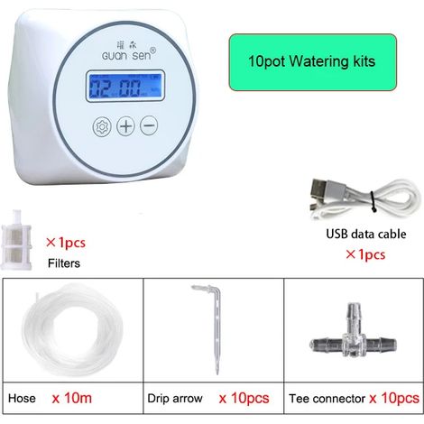 (10 régulateurs) Système de minuterie de pompe d'irrigation goutte à goutte intelligent pour l'irrigation automatique des plantes de jardin. (1/5)